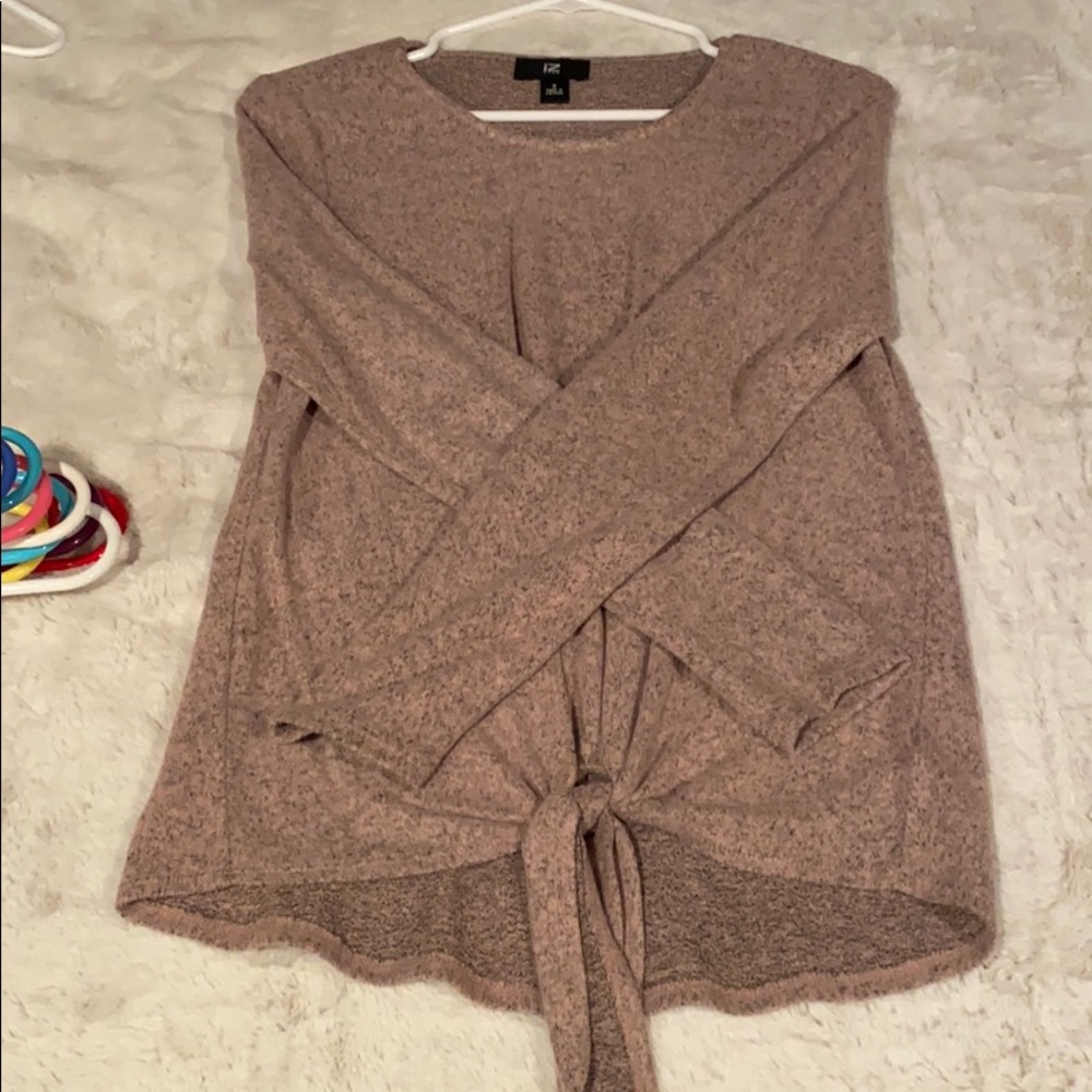 IZ Byer tie front sweater